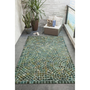 Trans Ocean Liora Manne Visions V Indoor/Outdoor Area Rug - Handcrafted Artistry With Durable Polyester Elegance Blue Polyester Vhi23325703