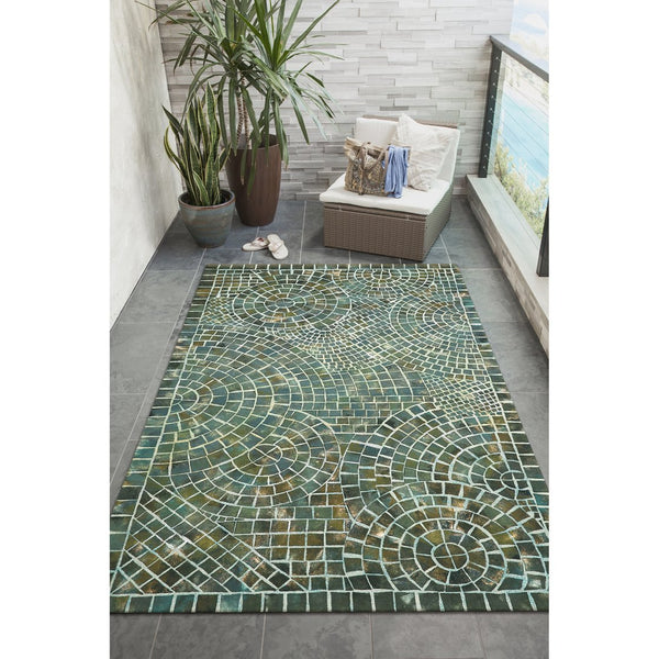 Trans Ocean Liora Manne Visions V Indoor/Outdoor Area Rug - Handcrafted Artistry With Durable Polyester Elegance Blue Polyester Vhi23325703