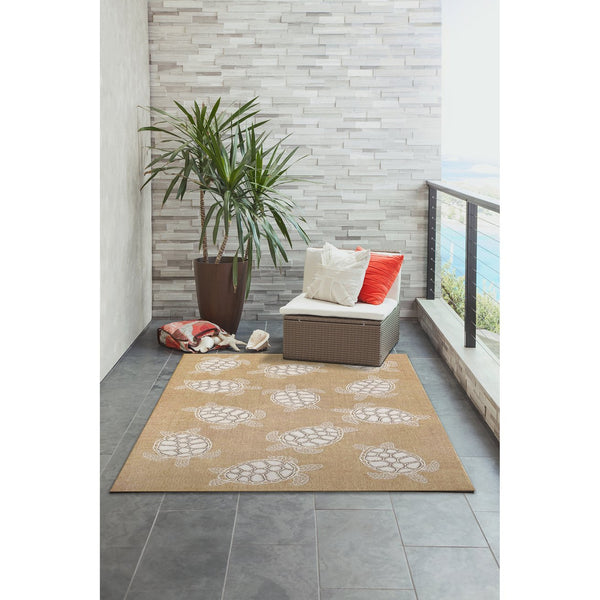 Trans Ocean Liora Manne Carmel Coastal Turtle Indoor/Outdoor Area Rug - Vibrant Beach Style For Any Space Natural Polypropylene,Polyester Cre45841312