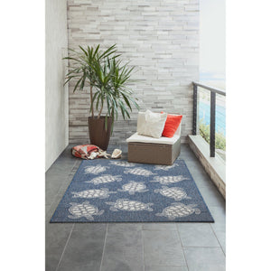 Trans Ocean Liora Manne Carmel Coastal Turtle Indoor/Outdoor Area Rug - Vibrant Beach Style For Any Space Navy Polypropylene,Polyester Cre45841333
