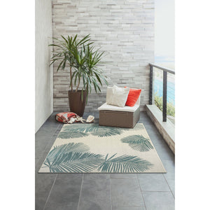 Trans Ocean Liora Manne Carmel Palm Indoor/Outdoor Area Rug – Tropical Botanical Leaf Design For Any Space Blue Polypropylene,Polyester Cre69843904