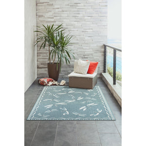 Trans Ocean Liora Manne Carmel Dragonfly Indoor/Outdoor Area Rug – Vibrant Nature Design For Stylish Spaces Blue Polypropylene,Polyester Cre58844004