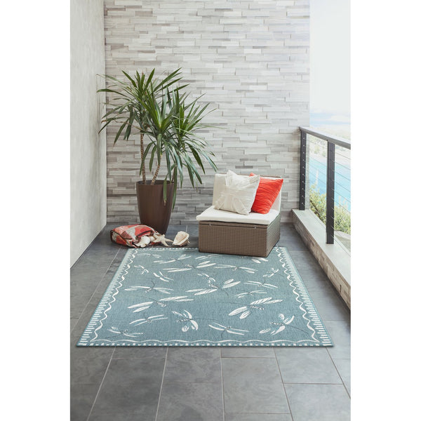 Trans Ocean Liora Manne Carmel Dragonfly Indoor/Outdoor Area Rug – Vibrant Nature Design For Stylish Spaces Blue Polypropylene,Polyester Cre58844004