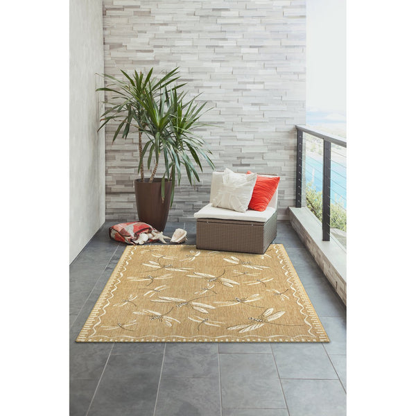 Trans Ocean Liora Manne Carmel Dragonfly Indoor/Outdoor Area Rug – Vibrant Nature Design For Stylish Spaces Beige Polypropylene,Polyester Cre80844022