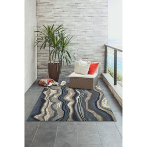 Trans Ocean Liora Manne Ravella Ipanema Indoor/Outdoor Rug - Coastal Contemporary Design For Any Space Blue Polypropylene,Acrylic Rvl46228503