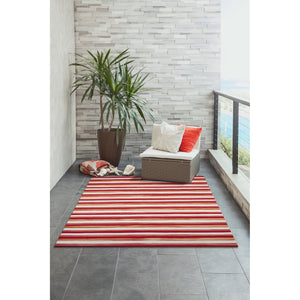 Trans Ocean Liora Manne Visions Ii Handmade Area Rug - Contemporary Painted Stripes For Indoor/Outdoor Use Red Polyester Vcf23431324