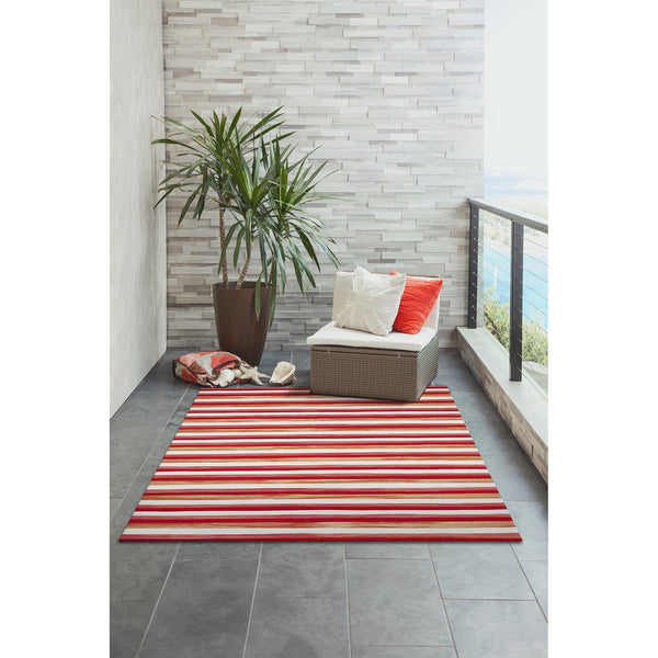 Trans Ocean Liora Manne Visions Ii Handmade Area Rug - Contemporary Painted Stripes For Indoor/Outdoor Use Red Polyester Vcf23431324