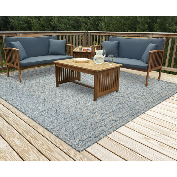 Trans Ocean Liora Manne Carmel Pyramid Indoor/Outdoor Area Rug - Contemporary Geometric Design For Stylish Spaces Blue Polypropylene,Polyester Cres8849604