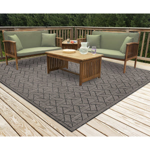 Trans Ocean Liora Manne Carmel Pyramid Indoor/Outdoor Area Rug - Contemporary Geometric Design For Stylish Spaces Black Polypropylene,Polyester Cres8849648