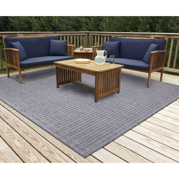 Trans Ocean Liora Manne Malibu Indoor/Outdoor Area Rug - Stylish Geometric Design For Any Space, Versatile Use Navy Polypropylene,Polyester Maus8822333