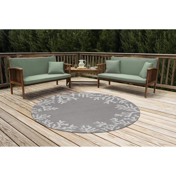 Trans Ocean Liora Manne Capri Coastal Indoor/Outdoor Area Rug - Vibrant Tropical Design For Any Space Silver Polyester,Acrylic Capd5162047