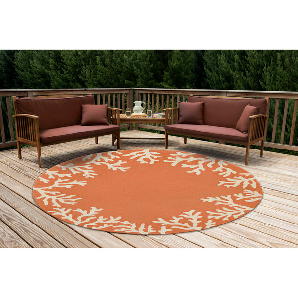 Trans Ocean Liora Manne Capri Coastal Indoor/Outdoor Area Rug - Vibrant Tropical Design For Any Space Orange Polyester,Acrylic Capd5162017