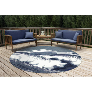 Trans Ocean Liora Manne Capri Wave Indoor/Outdoor Area Rug – Stunning Coastal Design For Elegant Spaces Blue Polyester,Acrylic Capd8175504