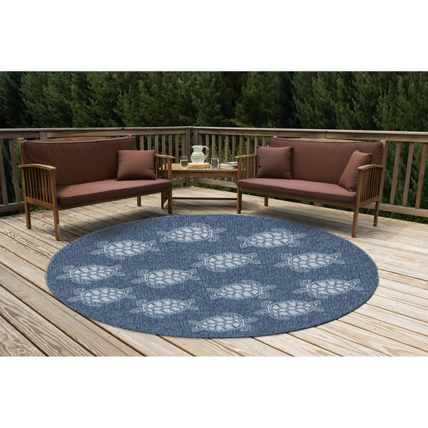 Trans Ocean Liora Manne Carmel Coastal Turtle Indoor/Outdoor Area Rug - Vibrant Beach Style For Any Space Navy Polypropylene,Polyester Cred8841333