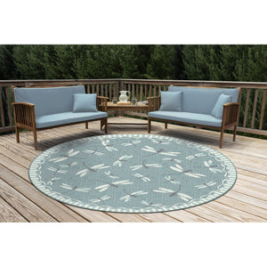Trans Ocean Liora Manne Carmel Dragonfly Indoor/Outdoor Area Rug – Vibrant Nature Design For Stylish Spaces Blue Polypropylene,Polyester Cred8844004