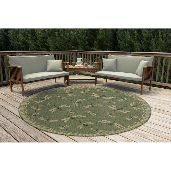 Trans Ocean Liora Manne Carmel Dragonfly Indoor/Outdoor Area Rug – Vibrant Nature Design For Stylish Spaces Green Polypropylene,Polyester Cred8844006