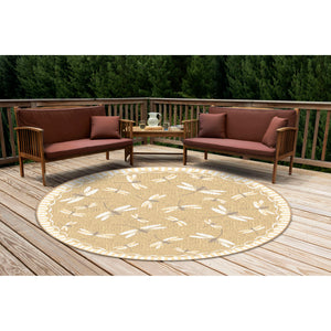 Trans Ocean Liora Manne Carmel Dragonfly Indoor/Outdoor Area Rug – Vibrant Nature Design For Stylish Spaces Beige Polypropylene,Polyester Cred8844022
