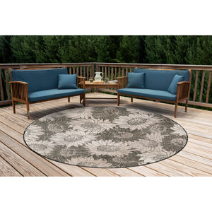 Trans Ocean Liora Manne Carmel Sunflower Field Area Rug - Transitional Botanical Design For Indoor & Outdoor Spaces Black Polypropylene,Polyester Cred8848348