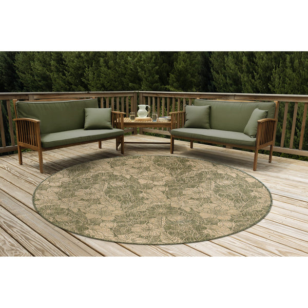 Trans Ocean Liora Manne Carmel Botanical Indoor/Outdoor Area Rug - Elegant Tropical Floral Design For Any Space Green Polypropylene,Polyester Cred8849106