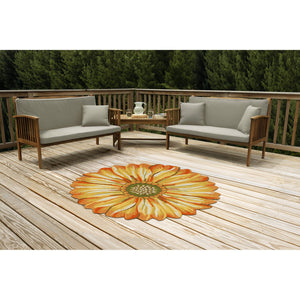 Trans Ocean Liora Manne Frontporch Sunflower Indoor/Outdoor Mat - Vibrant Floral Design For Any Space Yellow Polyester,Acrylic Ftpd3141709