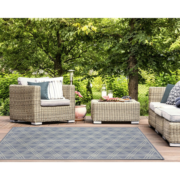 Trans Ocean Liora Manne Capri Hex Indoor/Outdoor Durable Area Rug - Stylish Geometric Accent For Any Space Blue Polyester,Acrylic Cap46174103