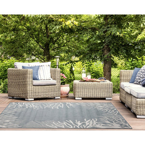 Trans Ocean Liora Manne Carmel Reef Border Indoor/Outdoor Area Rug - Elegant Coastal Design For Any Space Blue Polypropylene,Polyester Cre69849804