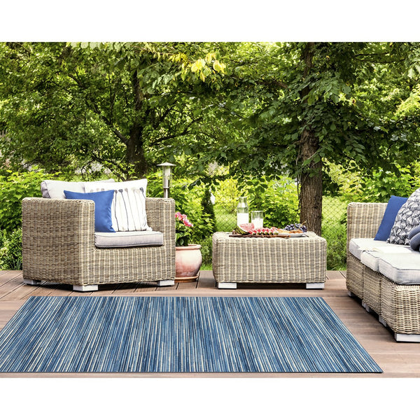 Trans Ocean Liora Manne Marina Stripes Area Rug - Stylish Indoor/Outdoor Geometric Design For Every Space Blue Polypropylene,Polyester Mna58805203