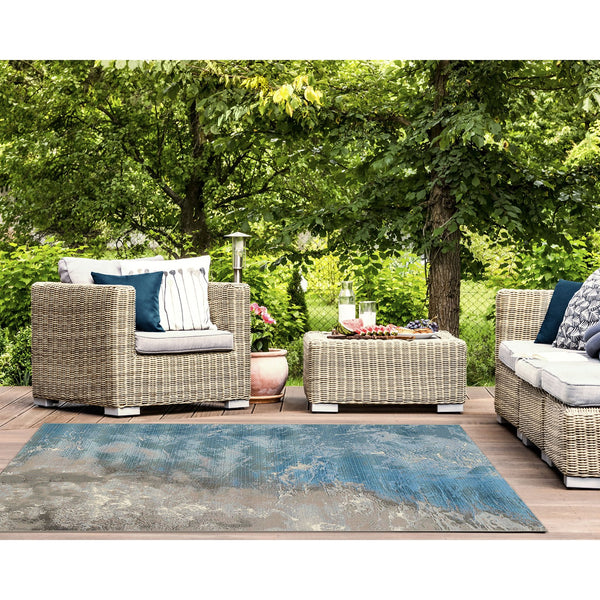 Trans Ocean Liora Manne Marina Coastal Area Rug – Vibrant Graphic Design For Indoor And Outdoor Spaces Blue Polypropylene,Polyester Mna69806804