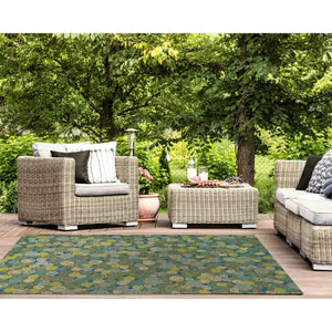 Trans Ocean Liora Manne Visions Iii Giant Swirls Indoor/Outdoor Area Rug - Durable, Artful Accent For Any Space Green Polyester Veb46310203