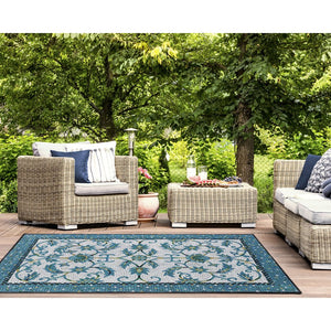 Trans Ocean Liora Manne Visions Iv Palazzo Indoor/Outdoor Rug - Durable, Stylish 2' X 3' Accent For Any Space Blue Polyester Vgh23430903