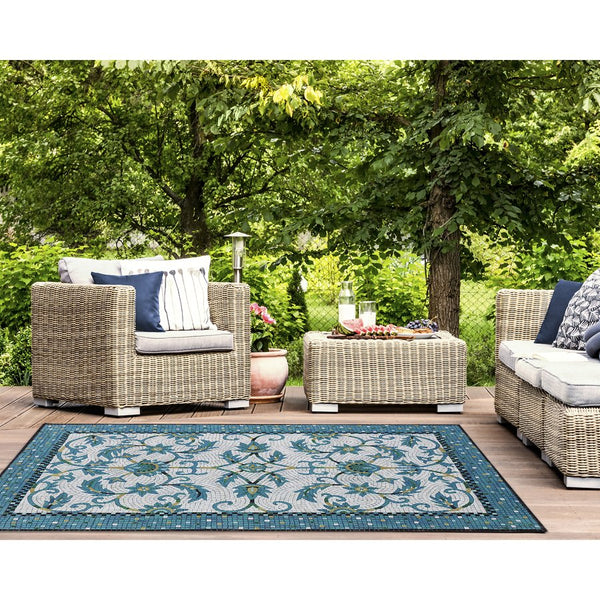 Trans Ocean Liora Manne Visions Iv Palazzo Indoor/Outdoor Rug - Durable, Stylish 2' X 3' Accent For Any Space Blue Polyester Vgh23430903