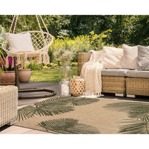 Trans Ocean Liora Manne Carmel Palm Indoor/Outdoor Area Rug – Tropical Botanical Leaf Design For Any Space Green Polypropylene,Polyester Cre58843906