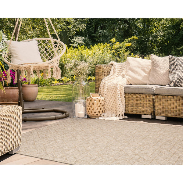 Trans Ocean Liora Manne Carmel Pyramid Indoor/Outdoor Area Rug - Contemporary Geometric Design For Stylish Spaces Beige Polypropylene,Polyester Cre45849612