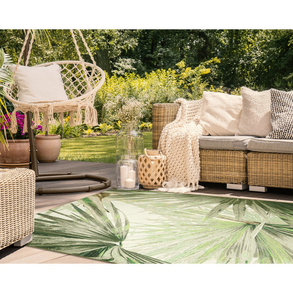 Trans Ocean Liora Manne Marina Palm Fan Area Rug - Vibrant Botanical Design For Indoor/Outdoor Spaces Green Polypropylene,Polyester Mna58818006
