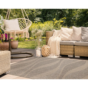 Trans Ocean Liora Manne Monaco Wave Indoor/Outdoor Area Rug - Stylish Transitional Design For Any Space Natural Polypropylene Moc57627612