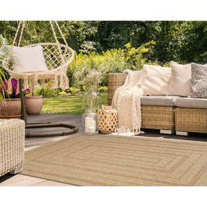 Trans Ocean Liora Manne Sahara Multi Border Indoor/Outdoor Area Rug - Stylish Geometric Design For Any Space Rust Polypropylene,Polyester Sah45718514