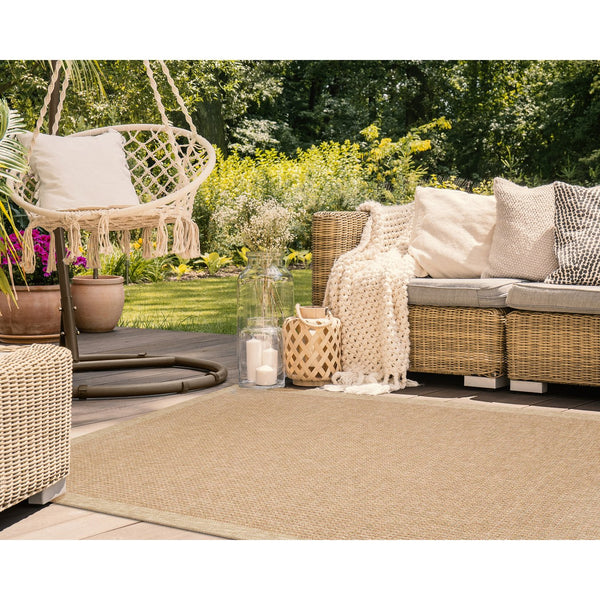 Trans Ocean Liora Manne Sahara Texture Border Indoor/Outdoor Area Rug - Elegant, Versatile Design For Any Space Rust Polypropylene,Polyester Sah45719014