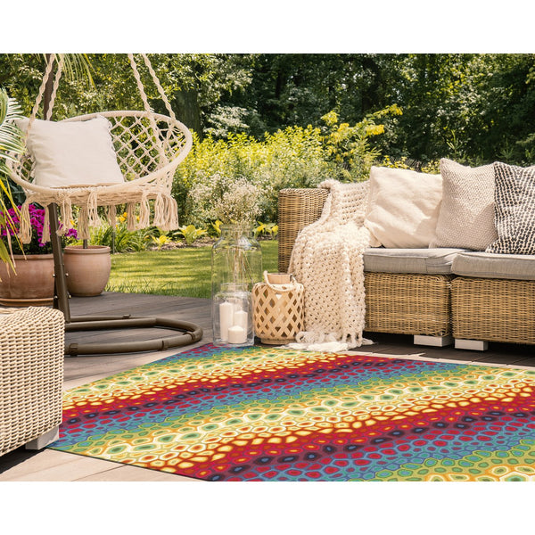 Trans Ocean Liora Manne Visions Iv Pop Swirl Area Rug - Handmade, Durable, Uv-stable For Indoor/Outdoor Use 2' X 3' Multi Polyester Vgh23412744