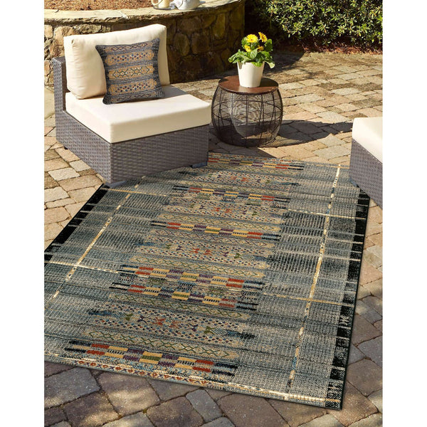 Trans Ocean Liora Manne Marina Tribal Stripe Indoor/Outdoor Pillow - Vibrant Geometric Accent For Any Space Black Polypropylene,Polyester 7mr8s805748