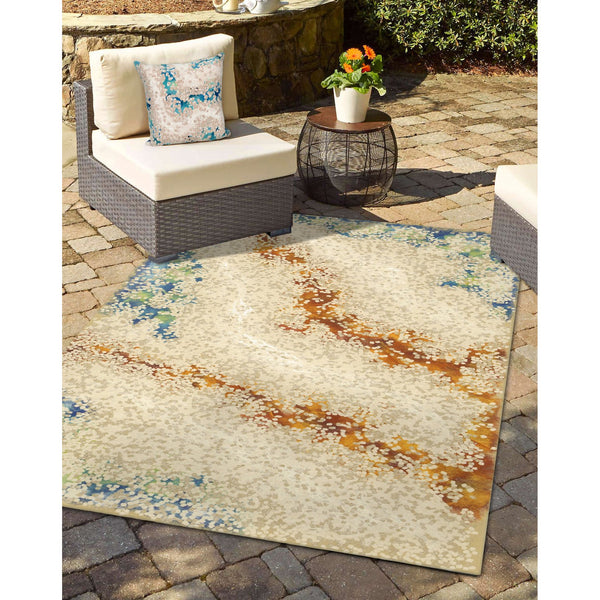 Trans Ocean Liora Manne Visions Iii Elements Indoor/Outdoor Handmade Pillow - Contemporary Blue Accent Piece Blue Polyester 7sc2s412603