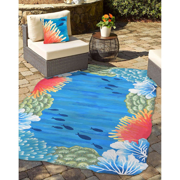 Trans Ocean Liora Manne Visions Iii Coastal Indoor/Outdoor Pillow - Stunning Reef & Fish Design For Any Space Orange Polyester 7sc2s421117