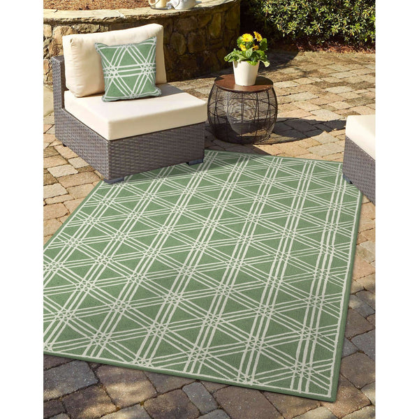 Trans Ocean Liora Manne Capri Hex Indoor/Outdoor Durable Area Rug - Stylish Geometric Accent For Any Space Green Polyester,Acrylic Cap71174106