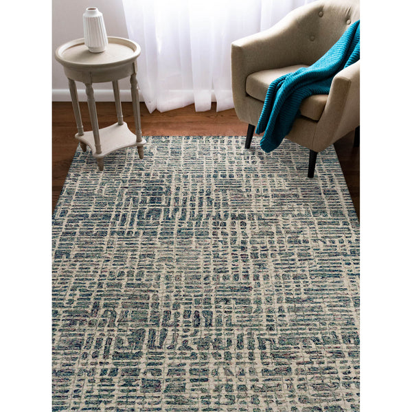 Trans Ocean Liora Manne Savannah Grid Indoor Area Rug - Chic Hand-tufted Wool Design For Modern Living Spaces Blue Wool Pile Svh46951204