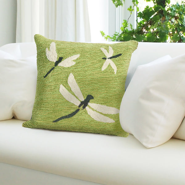 Trans Ocean Liora Manne Frontporch Dragonfly Indoor/Outdoor Pillow - Stylish Contemporary Accent For Any Space Green Polyester,Acrylic 7fp8s141506