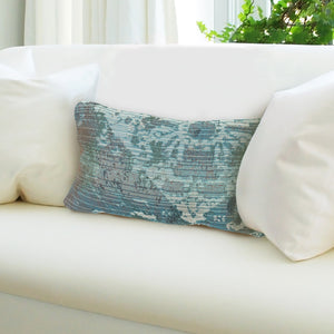 Trans Ocean Liora Manne Marina Transitional Indoor/Outdoor Pillow With Stunning Kermin Pattern For Any Space Blue Polypropylene,Polyester 7mr5s804303
