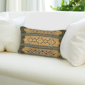 Trans Ocean Liora Manne Marina Tribal Stripe Indoor/Outdoor Pillow - Vibrant Geometric Accent For Any Space Green Polypropylene,Polyester 7mr5s805706