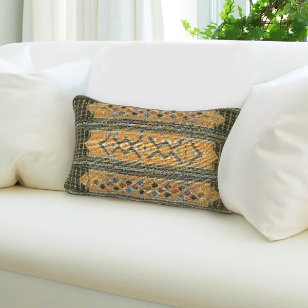 Trans Ocean Liora Manne Marina Tribal Stripe Indoor/Outdoor Pillow - Vibrant Geometric Accent For Any Space Green Polypropylene,Polyester 7mr5s805706