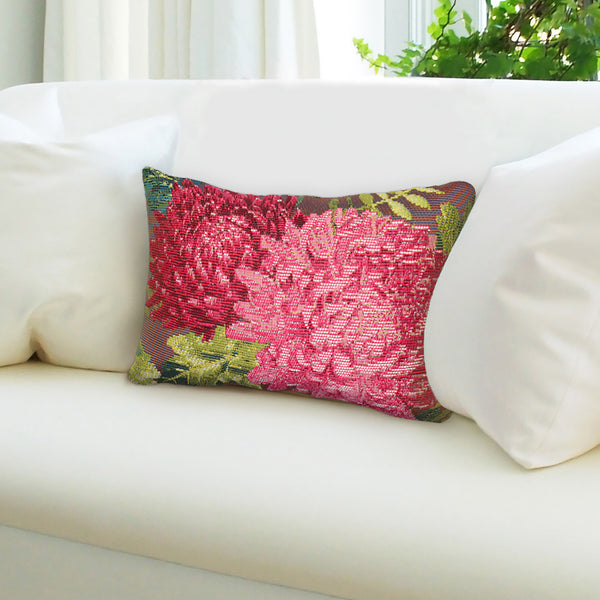 Trans Ocean Liora Manne Marina Mums Indoor/Outdoor Pillow - Vibrant Floral Design For Stylish Spaces Pink Polypropylene,Polyester 7mr5s818337