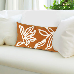 Trans Ocean Liora Manne Visions I Windsor Indoor/Outdoor Handmade Pillow - Elegant Floral Design For Any Space Orange Polyester 7sa1s307617