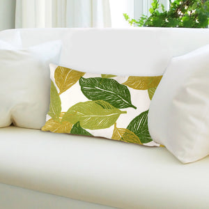 Trans Ocean Liora Manne Visions I Mystic Leaf Indoor/Outdoor Pillow - Vibrant Botanical Art For Any Space Green Polyester 7sa2s405106